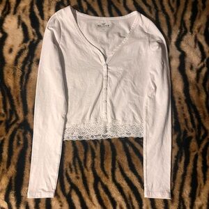 Hollister Cream Button-Up Top
